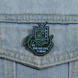 Restez vert un peu de temps vous apportez des lumières bleues aux rêves en émail épingle paroles paroles de la chanson Broche Badge Badge Bijoux Décoration