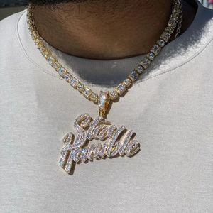 Restez humble pendentif collier entièrement pavé de glace sur Bling 5A CZ Hip Hop rappeur hommes bijoux de haute qualité 240311