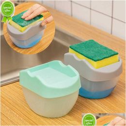 Stoomreinigers stoom mops accessoires nieuw 2 in 1 soap dispenser pomp met sponshandleiding met spons reinigingsvloeistofcontainer Organisator K DHBXX