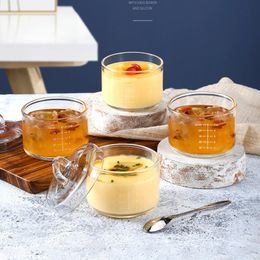 Gestoomde eierkom Hittebestendig huishoudelijk babyvoedingssupplement Stoompudding Stoofpot met deksel Glas 240320