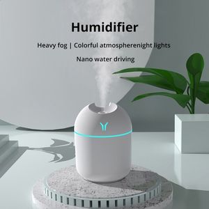 Vapeur 250 ML Mini Blanc Humidificateur D'air À Ultrasons Romantique Lumière USB Diffuseur D'huile Essentielle Purificateur De Voiture Aroma Anion Mist Maker 230515