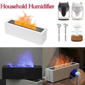 Vapeur 450ML/200ML flamme arôme diffuseur humidificateur d'air champignon pluie ultrasons Cool brumisateur LED lampe à huile essentielle 231020