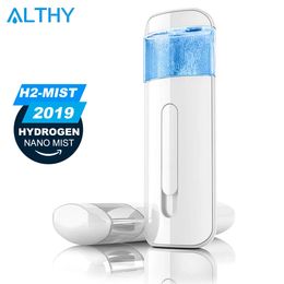 Stoomboot ALTHY Draagbare Waterstof Water Nano Mist Generator Stoomboot Gezicht Hydraterende Schoonheid Instrument Verneveling Spray 230928