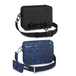 Steamer Messenger Bag Tinta e lavagem bolsas de grife couro de grão crossbody sacos quadrados favorito multi moda pochette272e