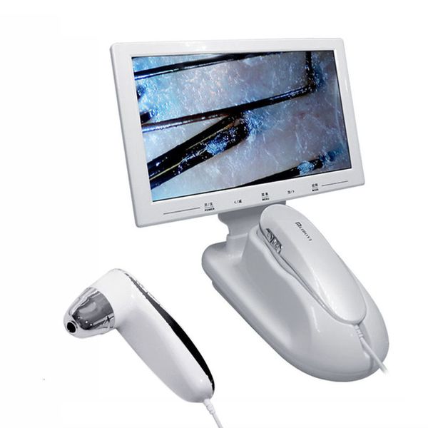Detector de cuero cabelludo de piel de vapor, aceite de folículo, lupa de humedad, pantalla LCD HD de 11 pulgadas, probador de microscopio 230613