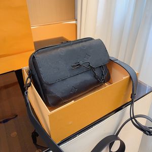 Steamers – sac à bandoulière de styliste pour hommes, sac à bandoulière en cuir gaufré de haute qualité, sac à main à fleurs noires, sac de facteur