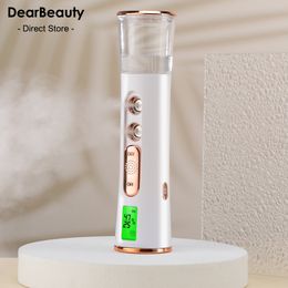 Steamers Mist Sprayer Handheld Nano Beauty Instrument Mini Hydraterende luchtvervochtiger huidverzorging LED Display draagbare stoomboot vernieuwing 230314