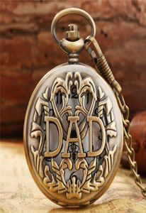 Steampunk Antique Hollow Out Dad Vader Watch Men039S Quartz Analog Pocket Watches ketting hanger keten cadeau9949318