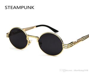 Lunettes de soleil steampunk Designer Men Metal Round Ronds Lunes Sun Male Clear Sun pour femmes Hip Hop Steam Punk Sunglasses For Women Pink6574050