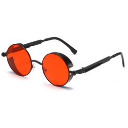 Lunettes Steampunk, nouvelles lunettes de soleil rondes à la mode, verres rétro, lunettes de soleil à la mode pour hommes et femmes