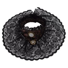 STEAMPUNK Neck Tie Col de dentelle noire détachable Jabot Unisexe Elizabethan Victorian Retro Party Cosplay Accessories 240412