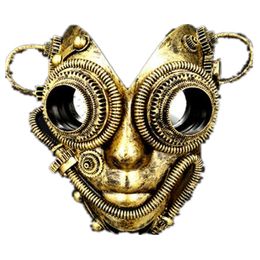 Lunettes de soleil Steampunk unisexes rétro masques drôles couleur Bronze lunettes d'originalité pour la mode mascarade fête Halloween lunettes