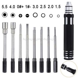 Ensemble de tournevis en acier 8 en 1 Kit d'outils de réparation RC à douille hexagonale pour voiture RC Drone Avion Hex Philip Spanner Socket Hexagonal N09 19 211110