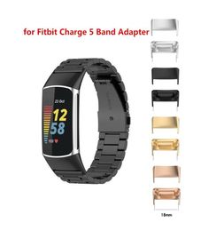 Bracelet de montre de connecteur d'adaptateur en acier adapté aux connecteurs de sangle de 18mm pour Fitbit Charge5 Charge 5 accessoires portables intelligents 1736248