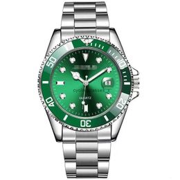 Calendrier du groupe en acier Green Ghost Watch Mens Business Internet Celebrity Live Broadcast Gift Quartz