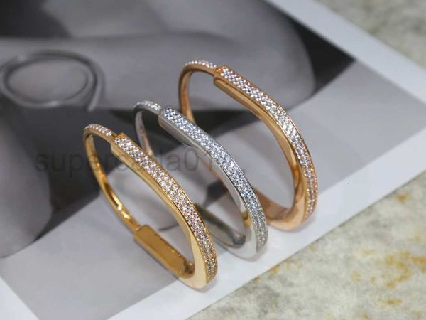 Brazalete de acero, pulsera con cierre de diseñador de marca, pulseras de plata y oro rosa, cristal No para mujer con bolsa de terciopelo con caja para fiesta