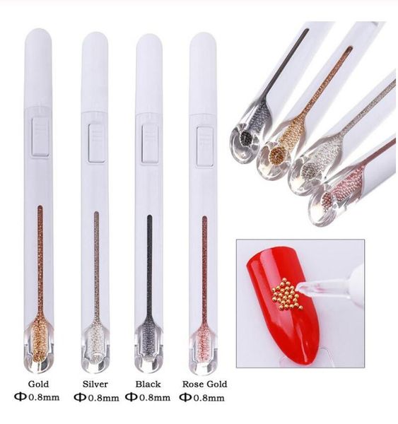 Cuentas de acero Picking Dotting Pen Nail Art Tool Pick Up Small Ball Caviar Accesorios de manicura Pintura Bullion Pen