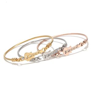 staal kleur/goud/rose goud toon RVS Gitaar Bangle Armbanden Sieraden Cadeau voor Muziekliefhebber voor Mannen Vrouwen 65MM * 60mm 240312