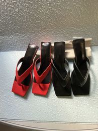 Noyau en acier talon bas pantoufles pour femmes sandales en cuir à chevrons 4cm designer de luxe marche 35-41 avec cadre