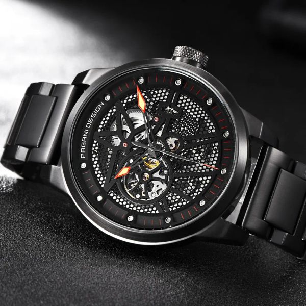 Montre de mode en acier montres hommes en acier inoxydable PAGANI conception mécanique à remontage automatique horloge automatique d'affaires livraison directe montre squelette montres à mouvement en or