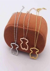 Stalen sieraden uitgehold uit gladde beren ketting net rode dames039S eenvoudige roségouden ketting voor feestjuwelen271k8001812