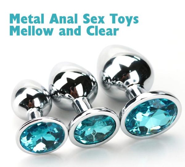 Plug anal en métal en acier 3 pièces ensemble plug anal diamant et vibrateur de vibration de pulvérisation de 7 pouces femme vibrateur adulte jouets sexuels Y1910263588216