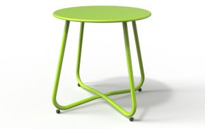 Table d'appoint de patio en acier, table d'appoint ronde d'extérieur résistante aux intempéries, vert citron