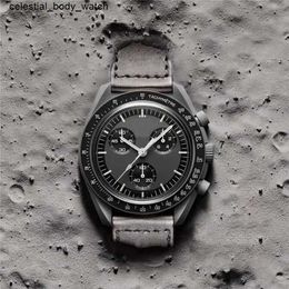 produits en acier Moonswatch Quarz Chronograph Mens montre femme Mission To Mercury Nylon Luxury Watch James Montre de luxe Limited Edition mât WJ1F