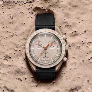 staalproducten Moonswatch Quarz Chronograaf Heren dameshorloge Mission To Mercury Nylon luxe horloge James Montre de luxe Limited Edition mast 2X2G