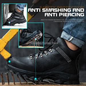 Toe en acier Anti Smash Safety Chaussures Men Pincture Proof de sécurité Bottes Travaux de travail pour hommes Chaussures de travail High Plus Taille Chaussures résistantes