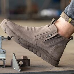 Embout en acier bottes de travail chaussure de travail Anti-crevaison pour homme chaussures de travail indestructibles chaussures de travail en plein air bottes de sécurité pour hommes 240220