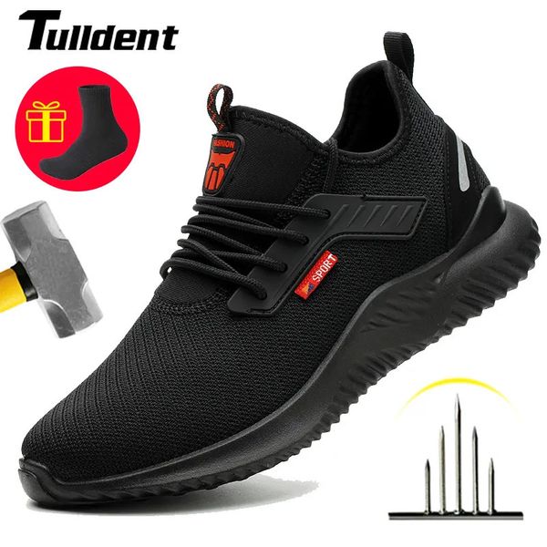 Zapatillas de deporte para hombre, zapatos de trabajo a prueba de perforaciones con punta de seguridad de acero, botas, calzado de seguridad indestructible a la moda 231 74