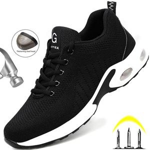 Chaussures de sécurité de travail à bout en acier hommes femmes baskets de travail respirant léger chaussures indestructibles hommes chaussures de sécurité bottes Size36-48 240130