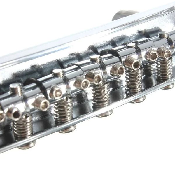 Instrumentos musicales de aleación de zinc de acero Piezas de guitarra eléctrica Chrome Tremolo Conjunto de puente de guitarra de 6 cuerdas con llave de llave para acero Aleación de zinc Tremolo