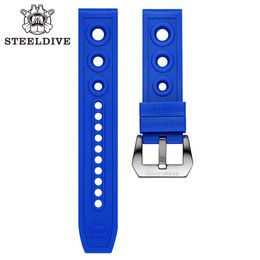 Steeldive Automatische horlogeband Rubberen horlogebanden Automatisch horloge 22 mm armbanden blauwe duik horloges band 20/22mm 240520