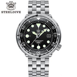 SteelDive SD1975 Llegada Bolsa de Roma BANCA ACERADO ACERADO 316L Big Size Watch Automatic Atún Can Watch Watch 240409