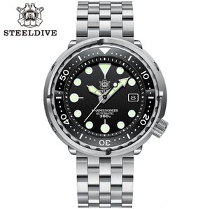 Steeldive SD1975 Aankomst Blue Hole Rubberen band Roestvrij staal 316L Big Size Men Watch Automatic Tonijn Can Diver Watch 240409