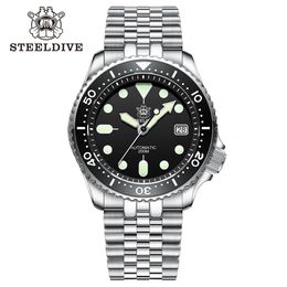 Steeldive SD1996 Watch Dive Dive Watch Automatic Mécanical Mens Watch NH35 Bracelet 41mm Diver Watch Men Watches 240409