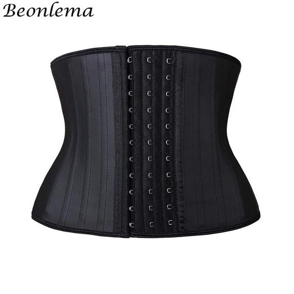 Steen Bones Entrenador de cintura Látex Tallas grandes Corsé Faja moldeadora Correa adelgazante Barriga Pecho Cinturones Negro Body Shaper Women's261Y