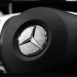 Volant Bling Cristal Emblème Brillant Accessoire Intérieur Autocollant Autocollant pour Mercedes Benz Toutes Les Voitures A B C E GLC CLA GLE GLK GLS320g