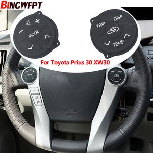 Panneau de commande de commutateur de volant en caoutchouc, 2 pièces, pour Toyota Prius 30 XW30 2009 – 2013 Prius Eco Prius ZWV30L