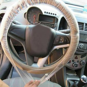 Cubiertas del volante 100pcs Coche Desechable Claro Universal Caso Vehículo Plástico Protector Cubierta Limpia