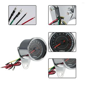 Couvre-volant 12V Bleu / Jaune Placage de fer de haute qualité Universel Moto Tachymètre Compteur LED Rétro-éclairage 13K RPM Shift