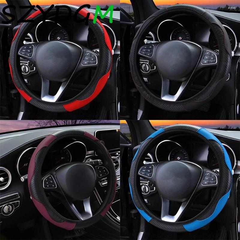 Steering Wheel Covers 15inch Car Cover Breathable Anti Slip Leather Suitable 38cm Auto Decoration Internal Accessories