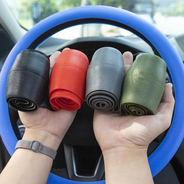 Cubiertas de volante 1 unids/set Universal multicolor piel suave textura de silicona cubierta coche automóviles accesorios