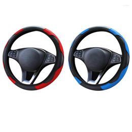 Stuurwiel bedekt 2x autoverkaps ademende niet-slip interne accessoires voor decoratie blauw rood