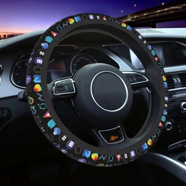 Cubiertas de volante 37-38 Logos criptográficos 3D criptomoneda suave trenza en la cubierta accesorios para automóviles automáticos