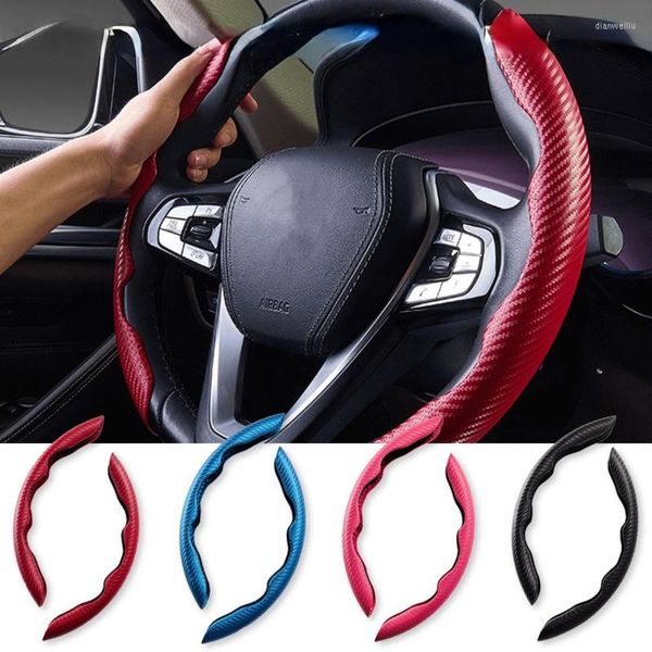 Cubiertas del volante 38 cm 15 pulgadas Fibra de carbono ABS Cubierta universal del coche Antideslizante Resistente al desgaste Suministros de accesorios interiores