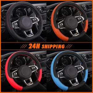 Stuurwielafdekkingen 38 cm 15 inches Universele auto Braid Cover kunstmatig leer niet-slip auto interieur accessoires kitssteering