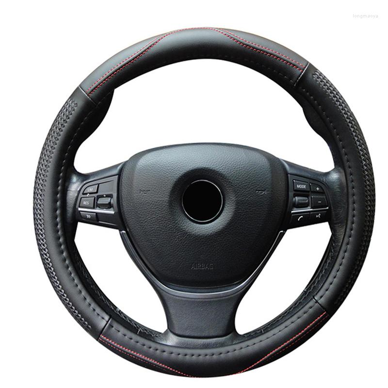 Tamas de volante Tamas de 38 cm de carro genuíno de couro elástico à prova de skid de direção automática- Animação sobre o estilo de carro